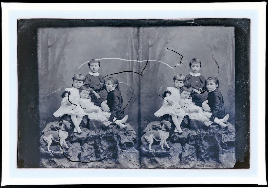 Krystyna Maria Lubomirska, Róża and Zofia Potocka and a boy, portrait of children, 1881