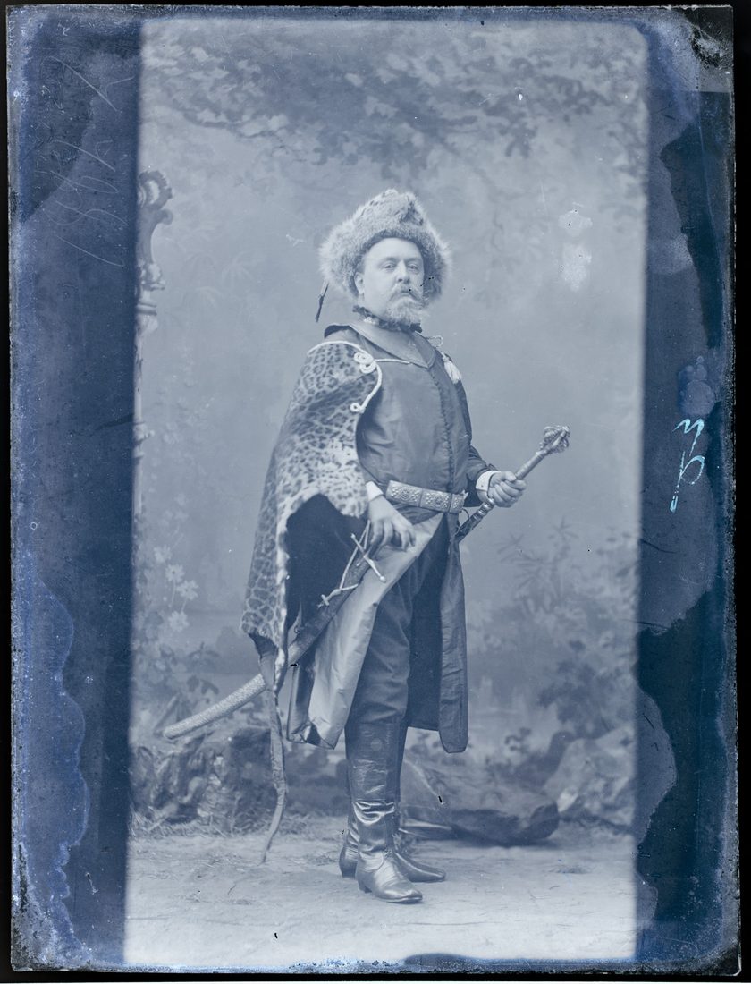 Juliusz Kossak in historical costume, portrait, 1882