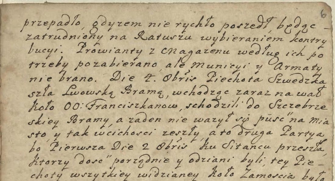 Fragment of a page of the Connotacya chronicle, careful 18th-century handwriting